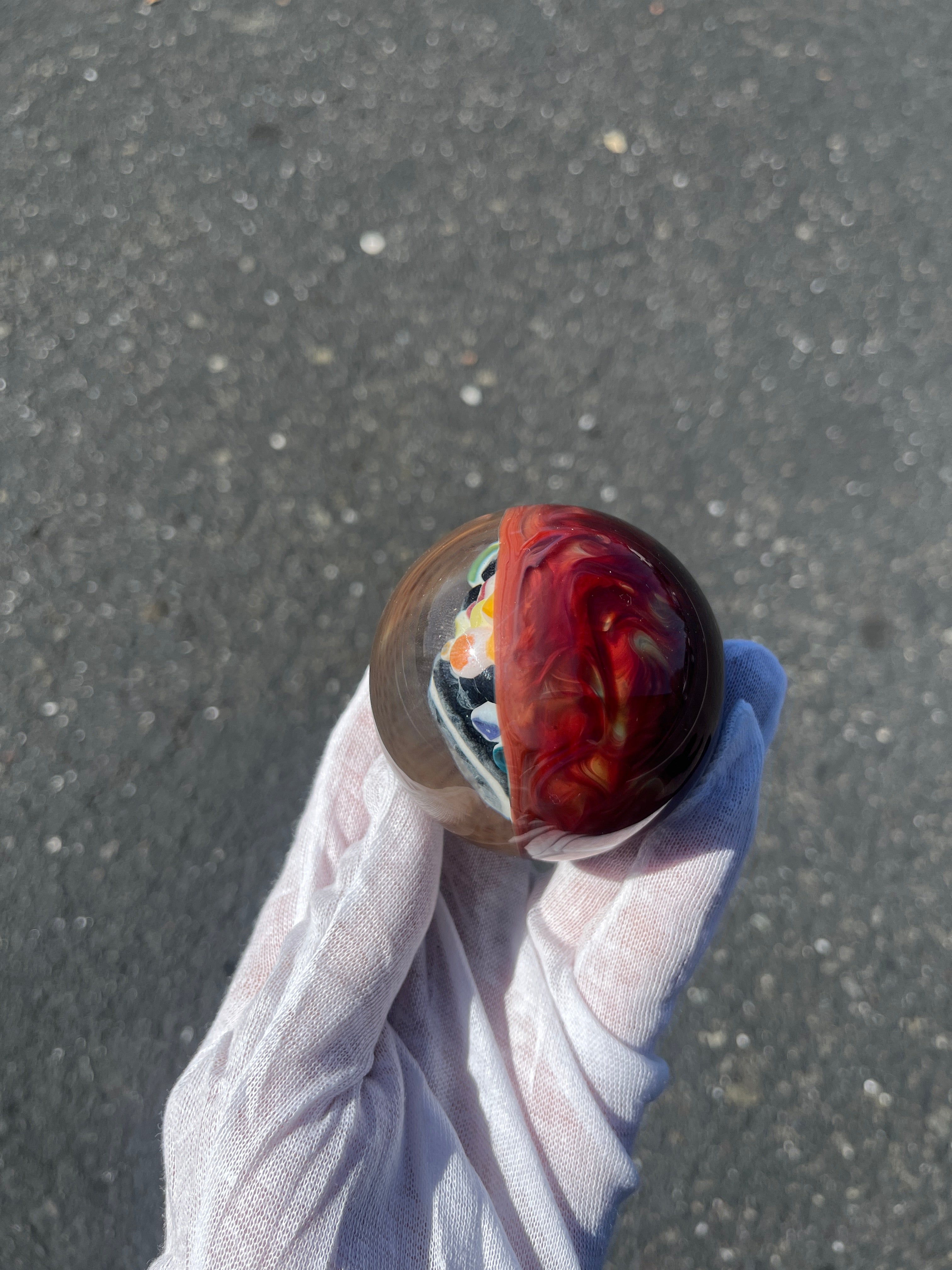 Unicorn Marble with Custom Red Backing By Kaj Beck