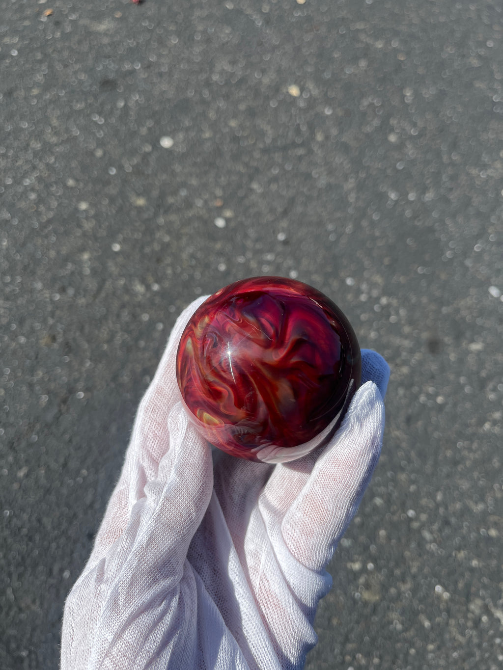 Unicorn Marble with Custom Red Backing By Kaj Beck