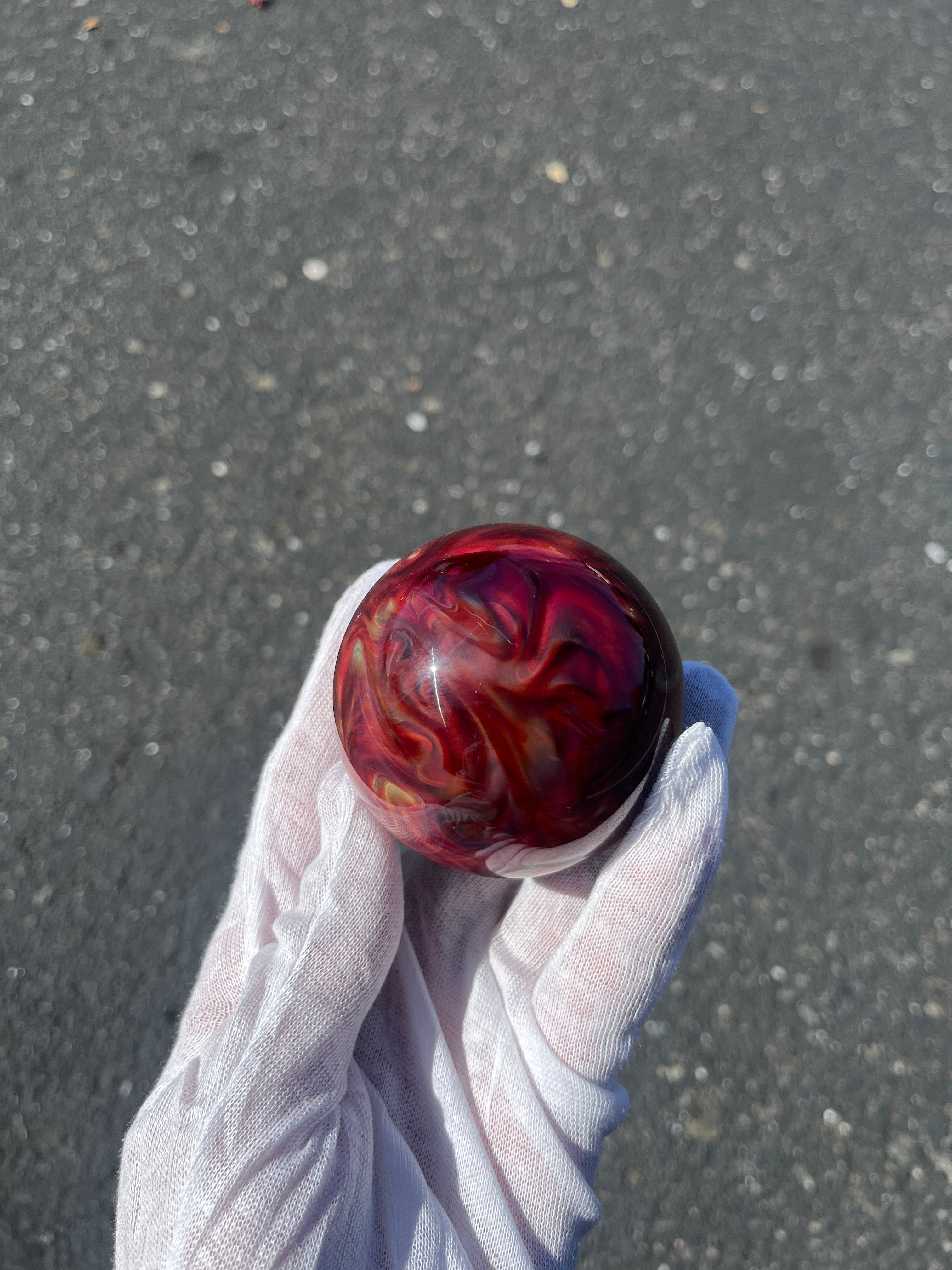 Unicorn Marble with Custom Red Backing By Kaj Beck