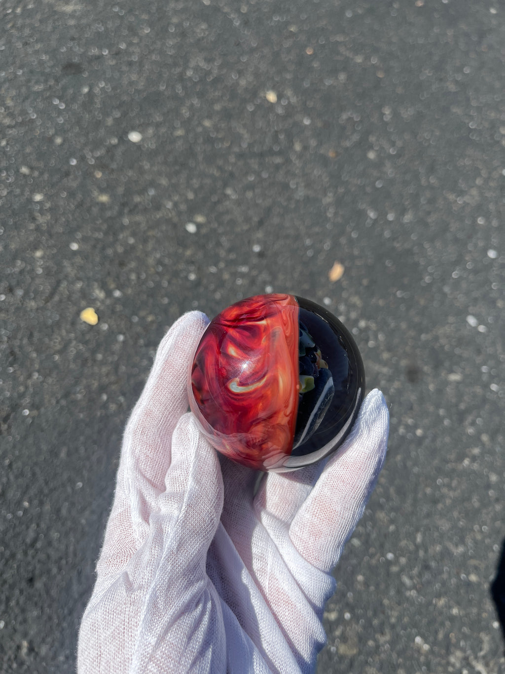 Unicorn Marble with Custom Red Backing By Kaj Beck