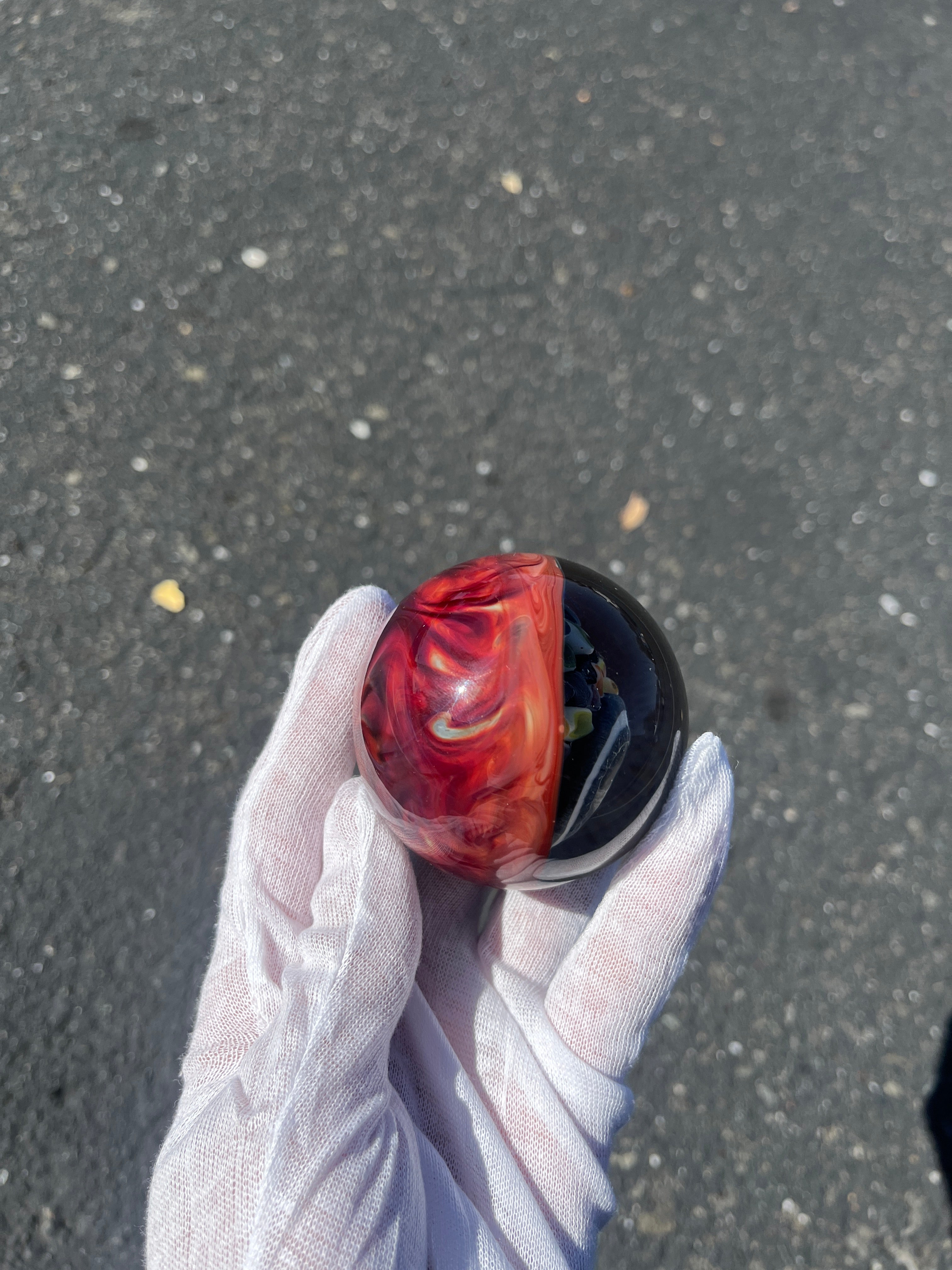 Unicorn Marble with Custom Red Backing By Kaj Beck