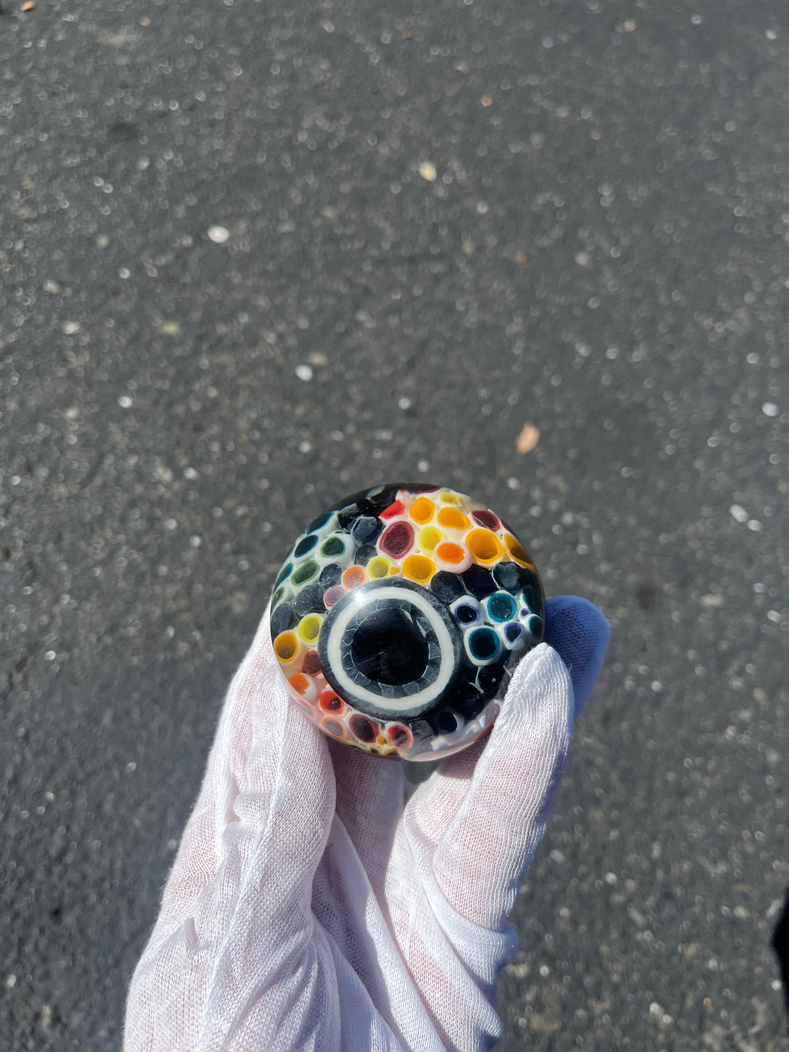 Unicorn Marble with Custom Red Backing By Kaj Beck