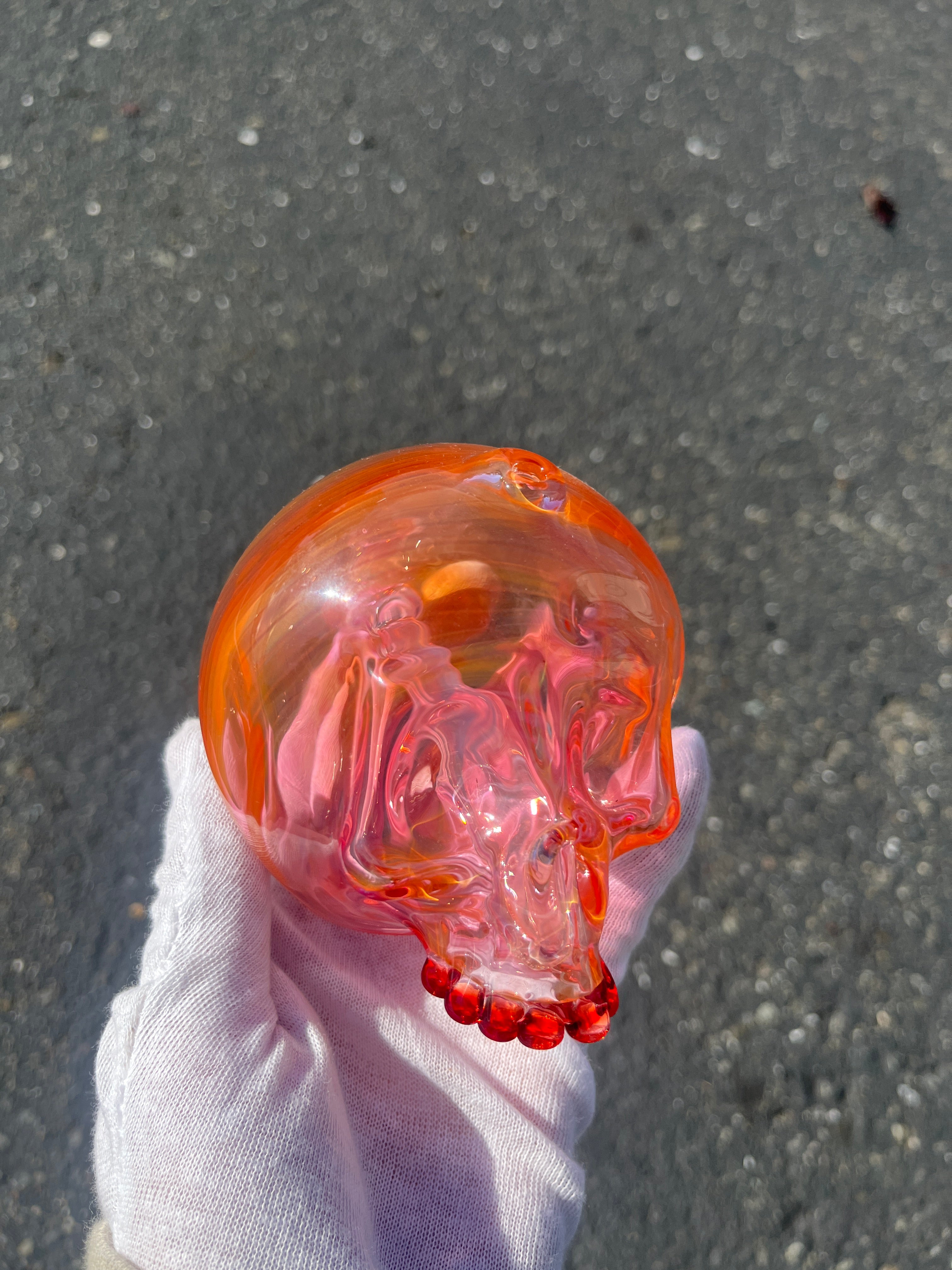 Gold Fumed Spiral Skull By Marty Preston