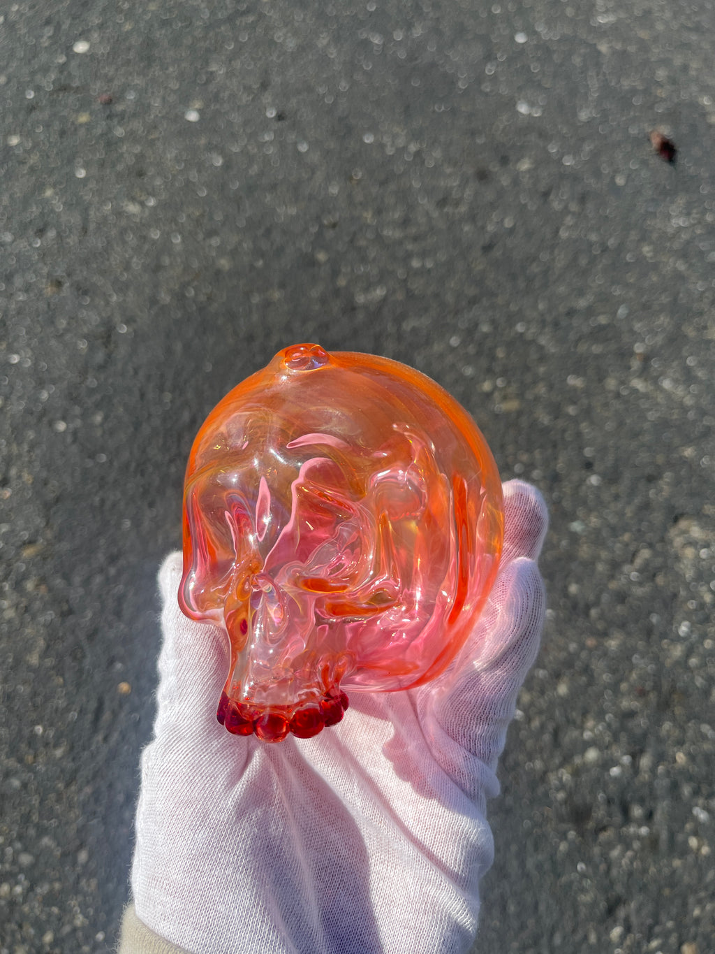 Gold Fumed Spiral Skull By Marty Preston