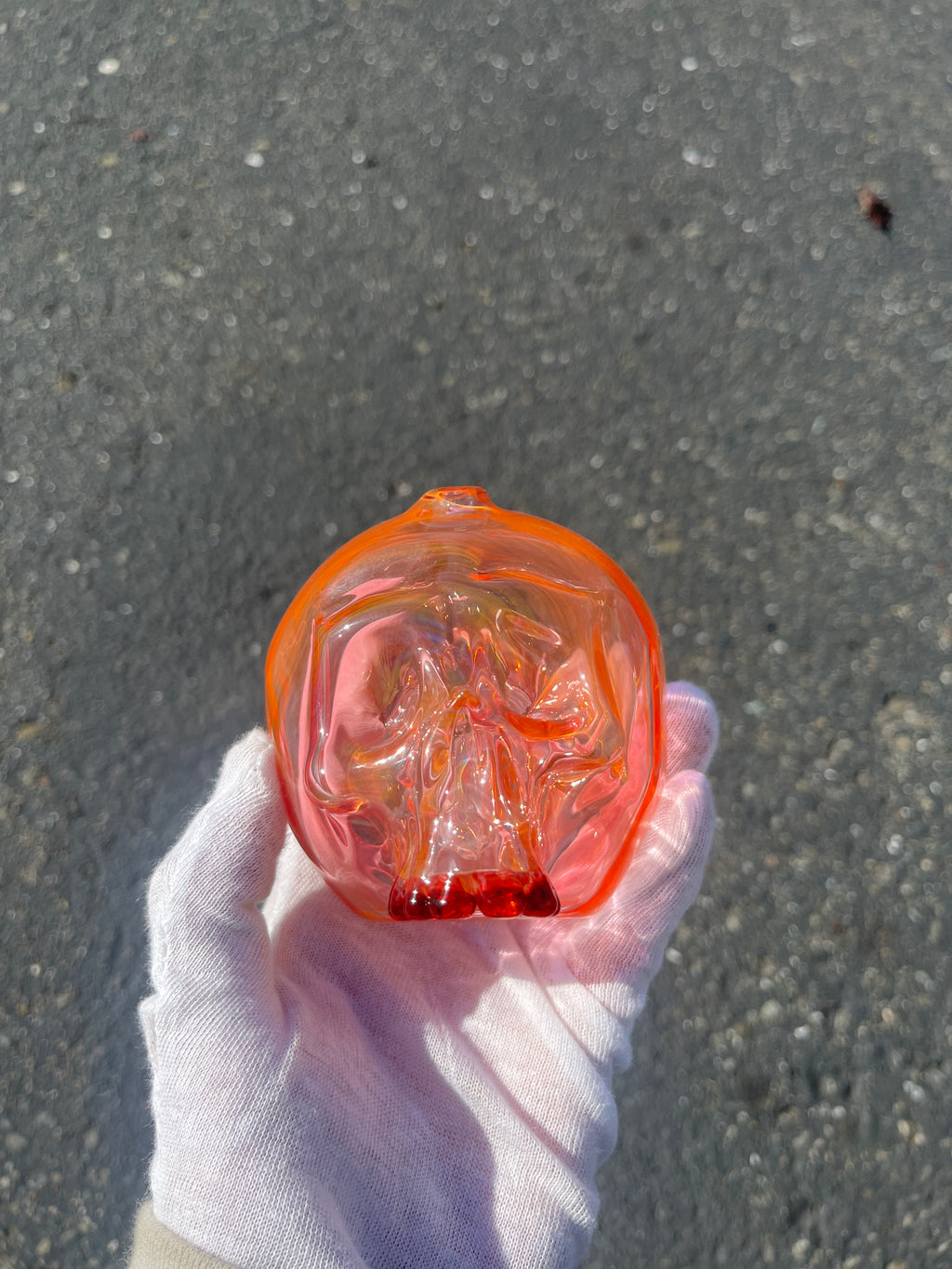 Gold Fumed Spiral Skull By Marty Preston