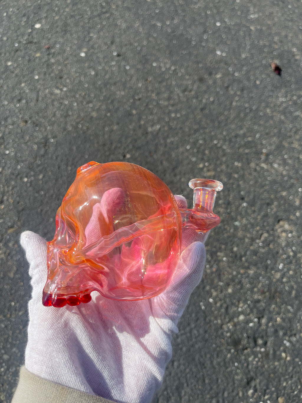 Gold Fumed Spiral Skull By Marty Preston