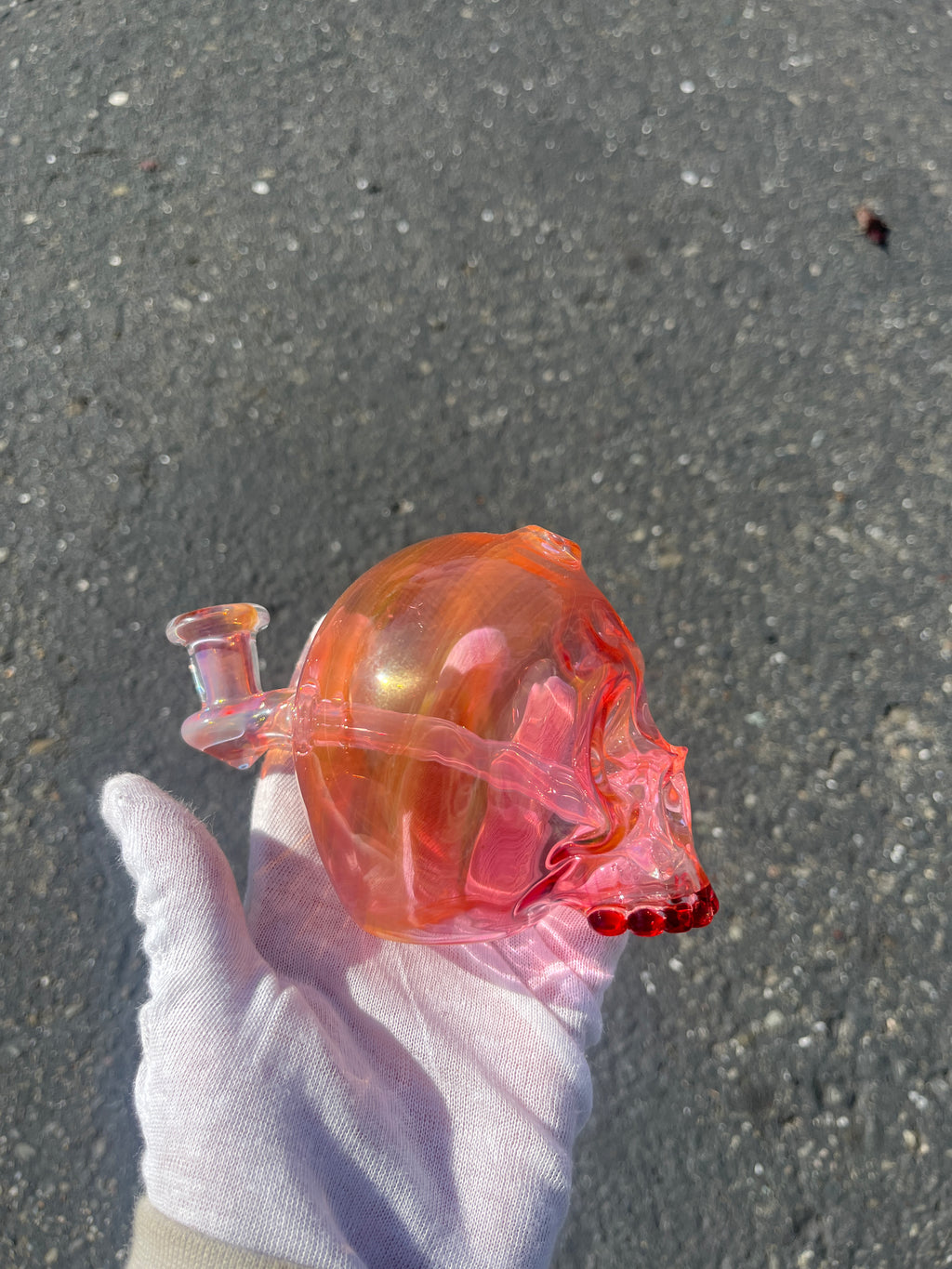 Gold Fumed Spiral Skull By Marty Preston