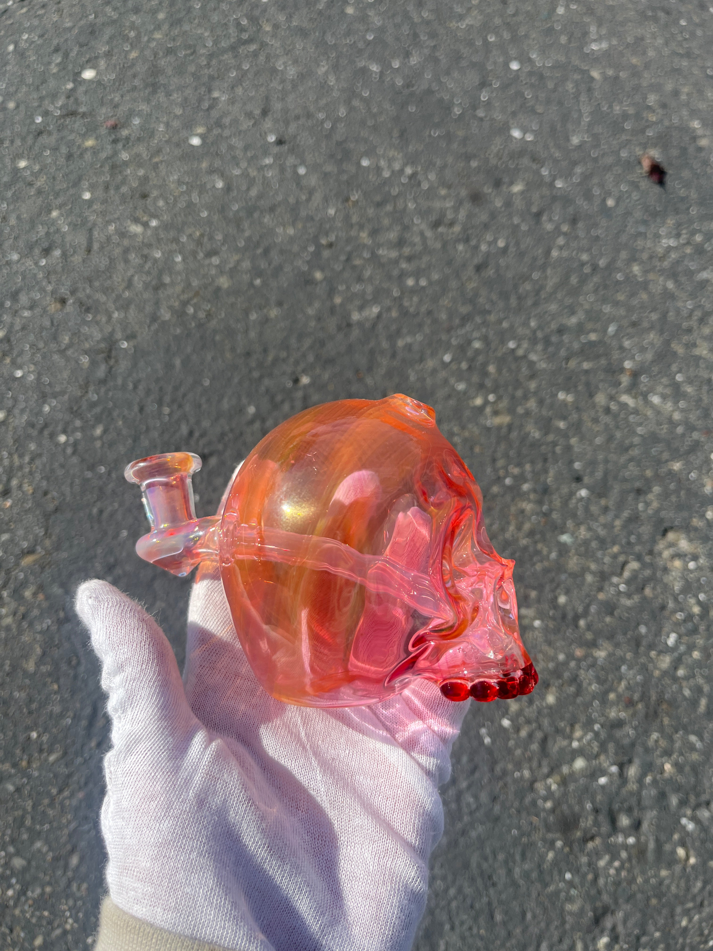 Gold Fumed Spiral Skull By Marty Preston