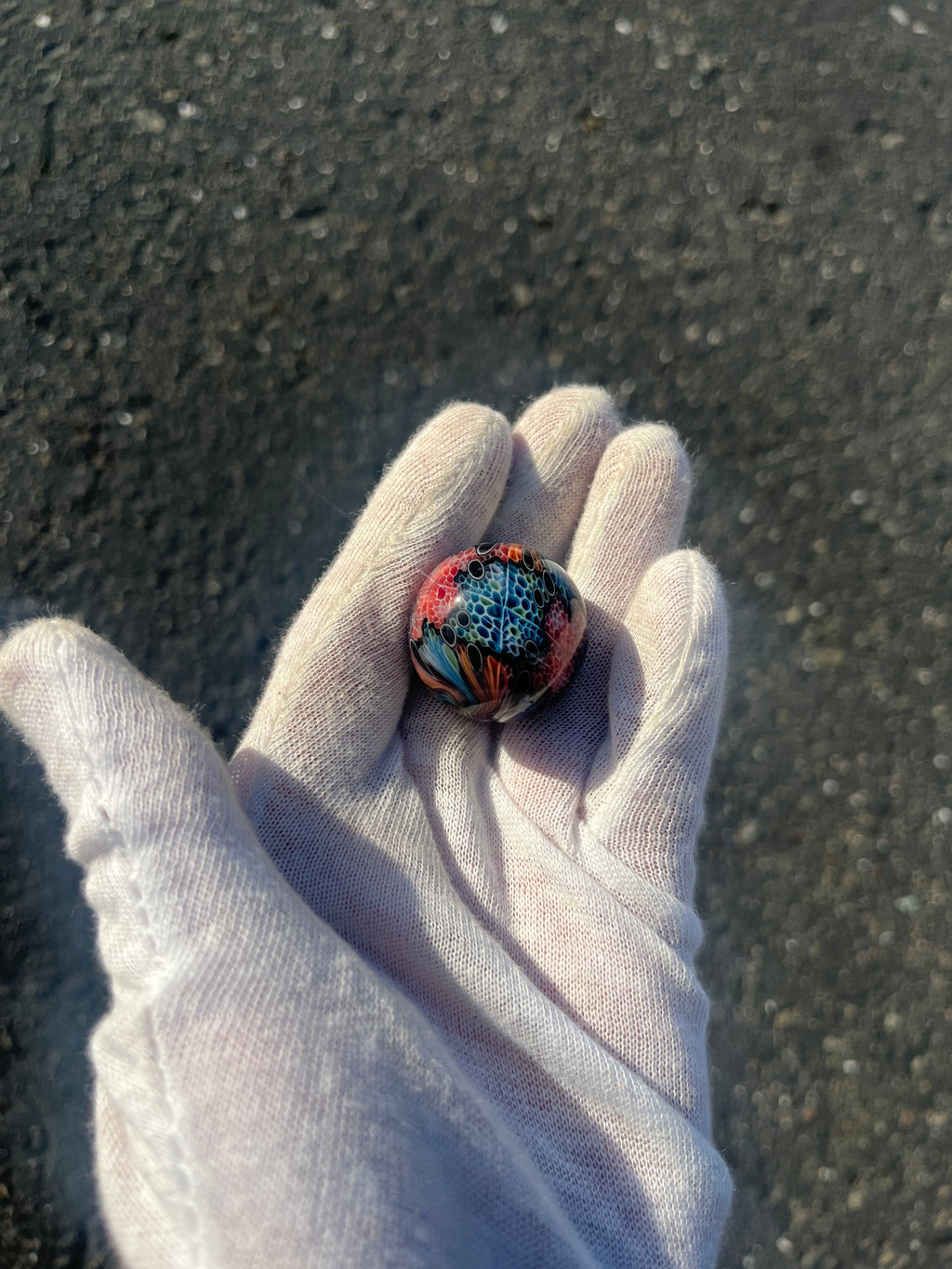 Blue and Red Fully Worked Marble By Kaj Beck