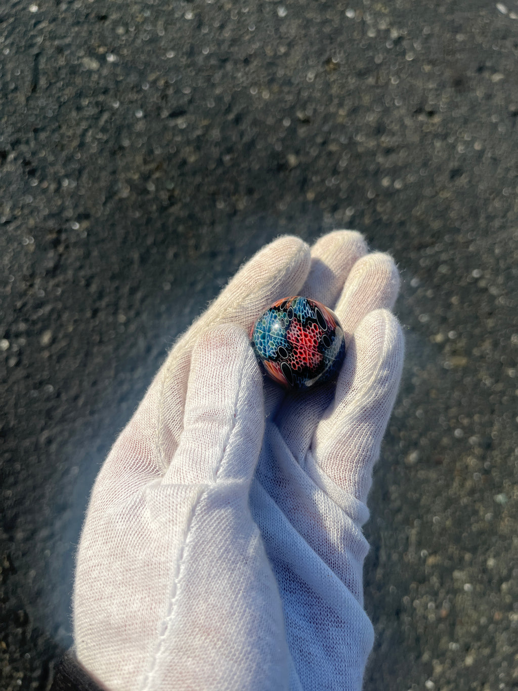 Blue and Red Fully Worked Marble By Kaj Beck