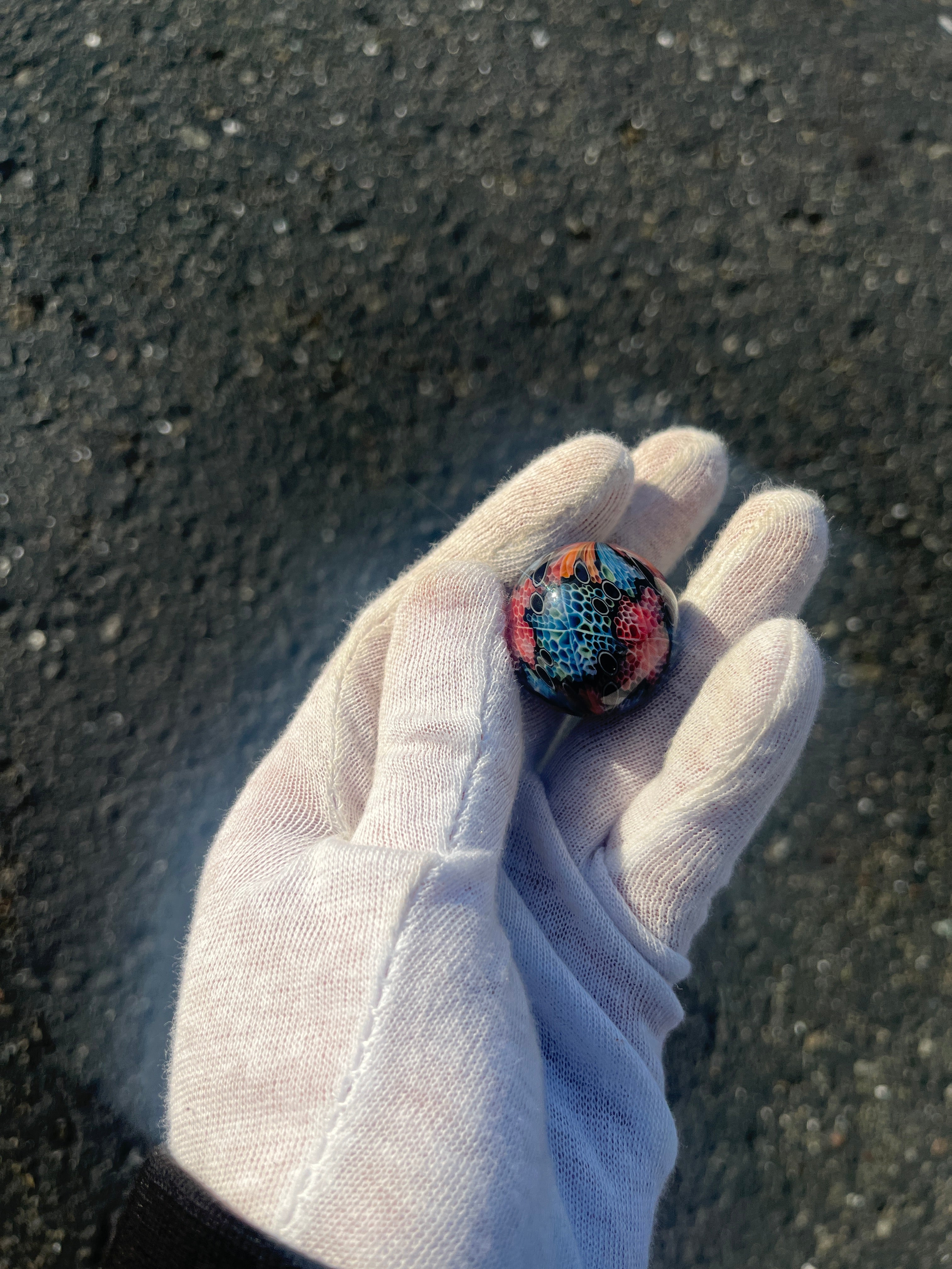 Blue and Red Fully Worked Marble By Kaj Beck
