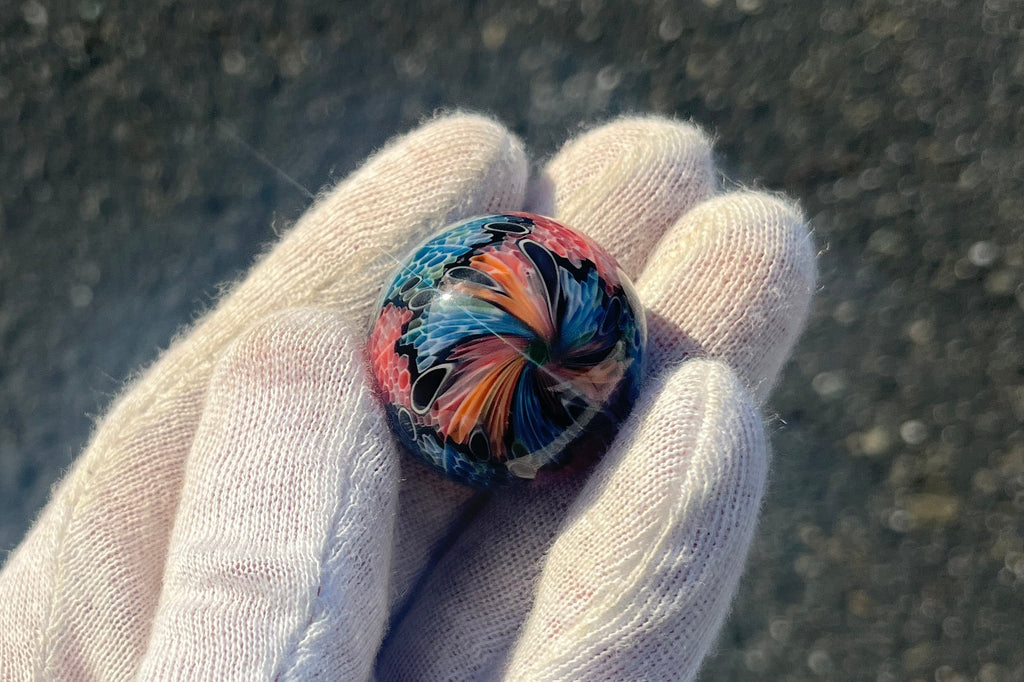 Blue and Red Fully Worked Marble By Kaj Beck