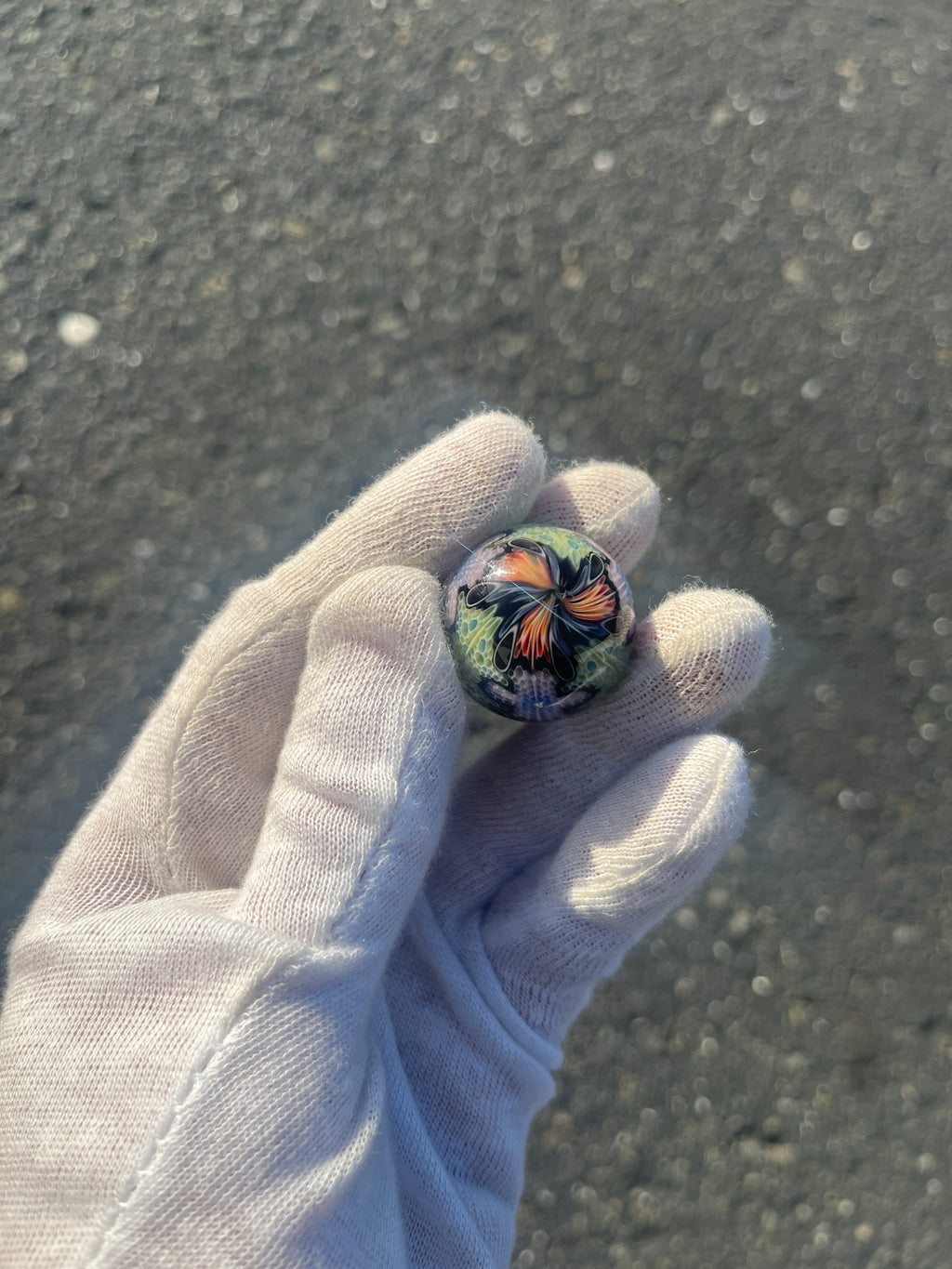 Green and Purple Fully Worked Marble By Kaj Beck