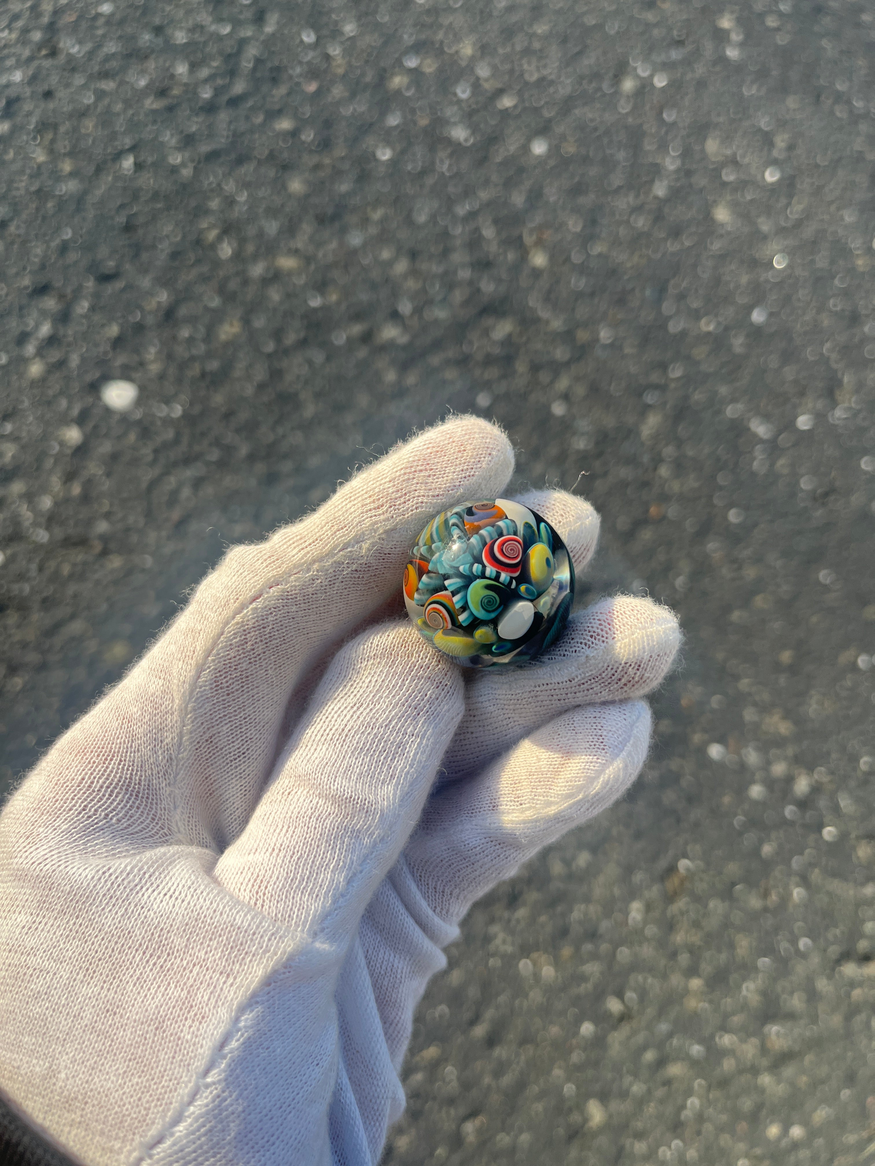 Implosion Thumbprint Marble By Hermit Glass