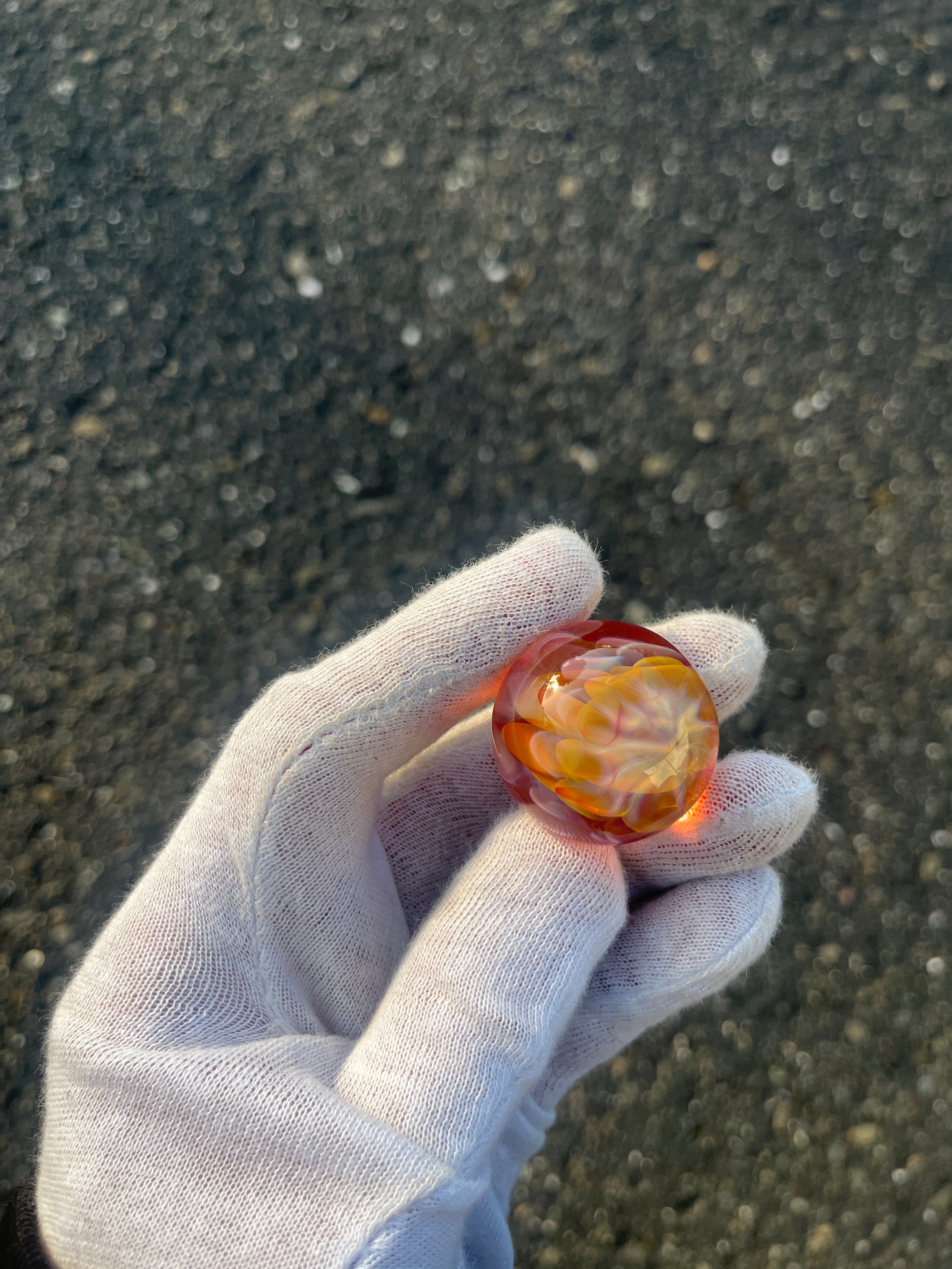Gold Implosion Marble #3 By Gato Glass