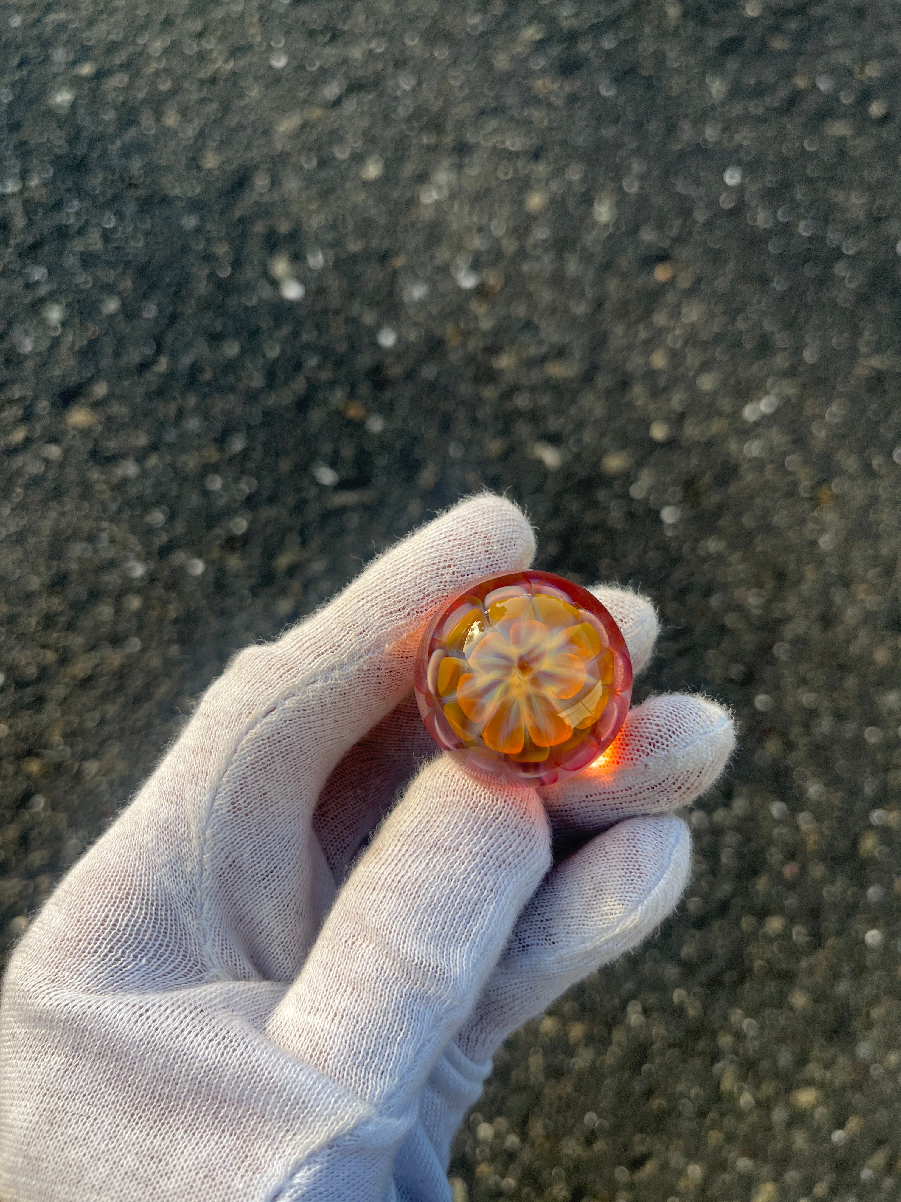 Gold Implosion Marble #3 By Gato Glass