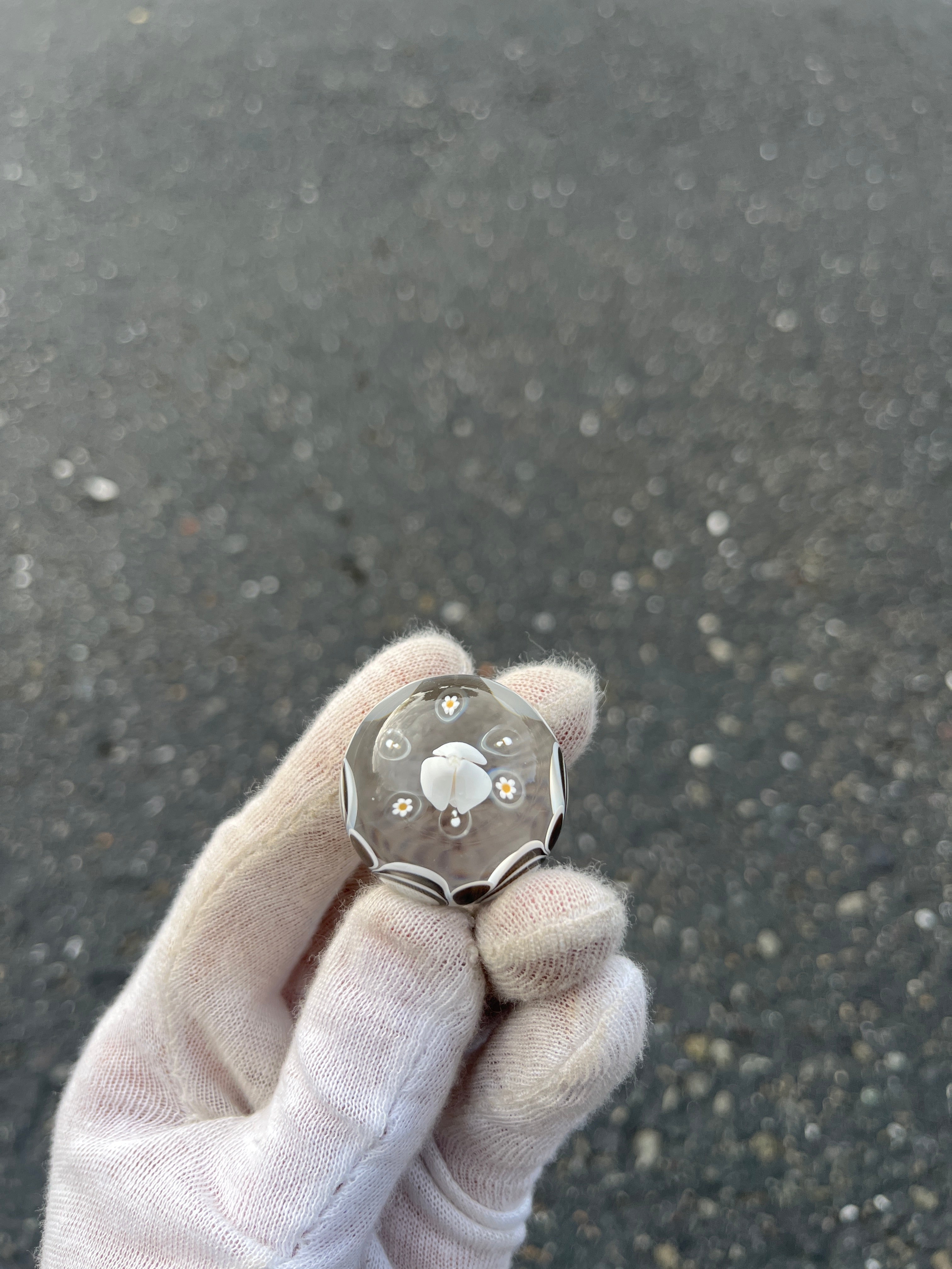 Opal Flower with Mushroom Dot Stack Marble By Kyle Melts and Quest Glass