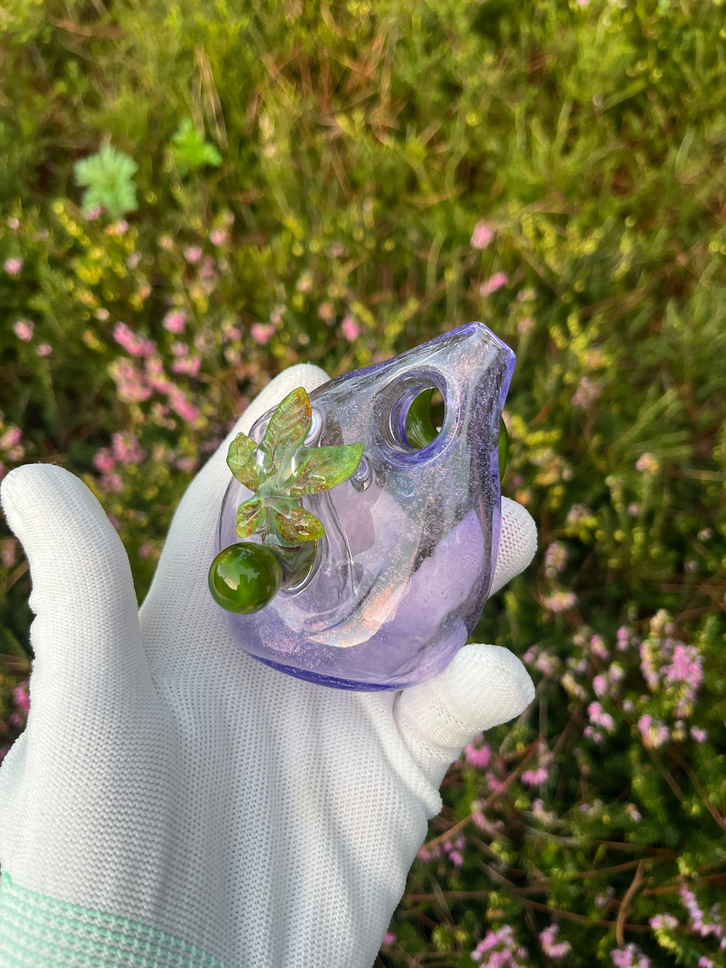 Moon and Leaf Bottle By Mr. Gray and Wild Honey Glass