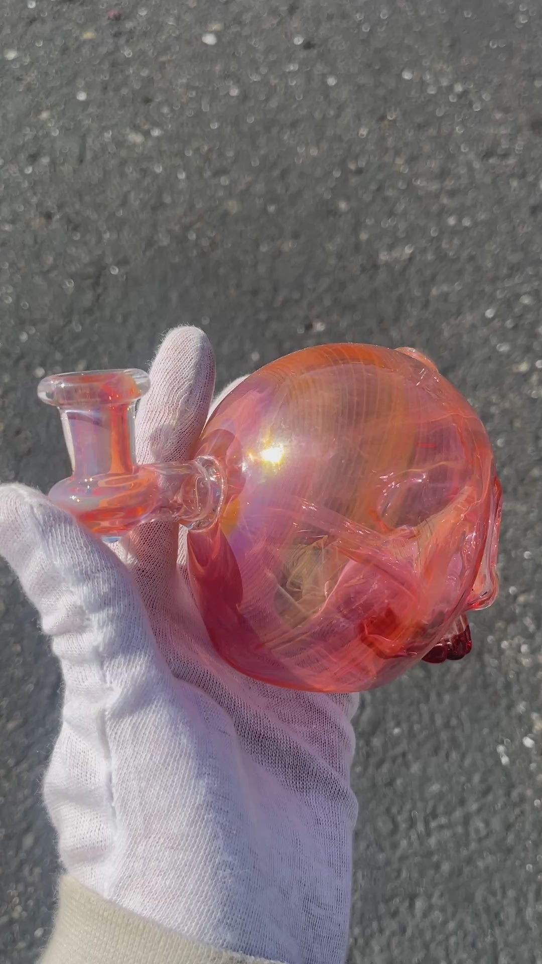 Gold Fumed Spiral Skull By Marty Preston